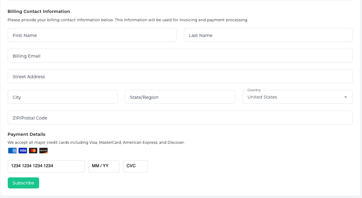 Starting a Subscription
